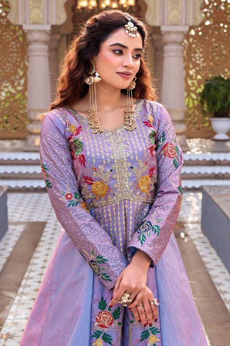 Ram 164 satin silk Purple Latest lehenga designs in Kolkata